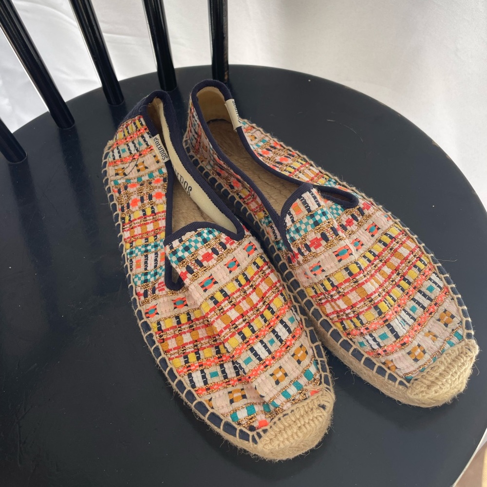 Rainbow tweed espadrilles
